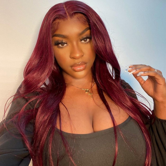 99J Burgundy Straight Lace Front Wig | BGM Hair BGMgirl